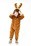 Camel Velvet Collared Jumpsuit with 3 Pockets - 2