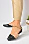 Black/tan Chain Detailed Women's Ballerinas P726054509 - 4