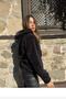 Hooded Plush Cardigan with Zipper Pockets - 3