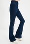 Jenix Women's Dark Blue Flared Leg Jeans High Waist Power Lycra Flare Pants - 2