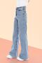 Julia 90's Snow Wash Blue Stretch Fabric Super High Waist Relaxed Jeans Palazzo Pants - 2