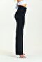Black High Waist Lycra Belt Gathered Wide Leg Jeans Jeans - 5