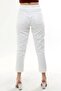 White Elastic Waist High Waist Mom Jeans - 4