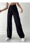 Alessia Lycra Women's Black Super High Waist Wide Leg Denim Jeans Palazzo Trousers 2505