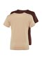 Kahverengi-Bej %100 Pamuk 2'li Paket Basic Bisiklet Yaka Örme T-Shirt TWOSS20TS0141 - 8