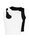 Black-White 2-Pack Cut Out Detailed Fitted Crop Ribbed Flexible Knitted Tank Top TWOSS23AL00006 - 10