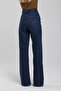 Camelia Tess Gold Loose Denim Trousers Lycra Dark Blue Snow Palazzo - 3