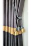 Slub Milano Adde Panel Background Curtain Dark Gray Black Gold Striped Single Wing Closely Pleated 80 X 260 - 6
