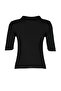 Siyah Basic Polo Yaka T-Shirt Görünümlü İnce Bluz TWOSS20BZ0112 - 9