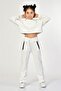 Crew Neck Crop Girl's Sweatshirt - White - 3