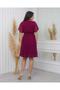 Short Sleeve Straight Chiffon Dress - 4
