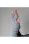 Gray Puffy Gloves Trend Design Hand Knitted Winter Fashion Scandinavian Style Accessory Fingerless - 3