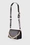 Women's Black Chain Buckle Crocodile Skin Look Crossbody Bag 221