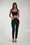 Serenay Black High Waist Lycra Slim Mom Jean Fit Jean Trousers - 2
