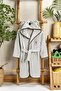 Hooded Children's Bathrobe Cotton Girl-Boy Baby Kids Bathrobe Animal Koala Gray
