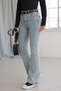Castrol Blue Snow Wash Gold Spanish Spanish Jean High Waist Denim Trousers