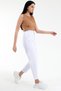 Women's Snow White Elastic Waist Boyfriend Jeans Pants with Drawstring Waist Mom Jean - 5