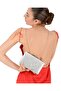 Silver Lame Color Spreading Satin Crystal Stone Evening Bag Evening Bag Engagement Wedding Bag - 6