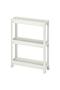 Vesken White 3-Piece Rectangular Shelving Unit with Wheels Bathroom Kitchen Organizer Shelf Modern Storage Shelf - 5