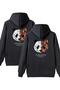 Unisex Backpack Panda Printed Hooded Sweatshirt Lover and Friend Combination