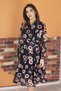 Women's Shirt Collar Belted Floral Print Chiffon Dress Ry0031 - 4