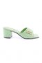 Women's Single Strap Buckle Heeled Slippers Pistachio Green Scuba 758122715