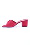 Women's Single Strap Buckle Heeled Slippers Red Scuba 758122715 - 3
