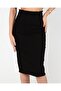 Black Denim Skirt with Tassels
