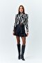 High Collar Zebra Patterned Knitwear Black Women's Sweater - 3