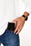 Black Leather Double Aluminum Mechanism Card Holder Unisex - 6