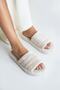 Cream Plush Women's House Slippers - 3