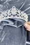 Silver Color Henna Bridal Tiara with Round Pattern – Crown, Crystal Stone, Stylish Model, Bridal Tiara – Crown - 5