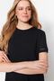 Siyah %100 Pamuk İşleme Detaylı Basic Bisiklet Yaka Örme T-Shirt TWOSS23TS00012 - 3