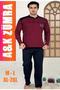 Combed Cotton Economical Winter Men's Pajama Set Claret Red