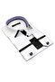 Slim Fit White Men's Shirt with Micro Fabric Cufflinks - 200-1 Navy Blue Combination