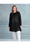 Women's Mesh Leather Detailed Black Tunic - 4