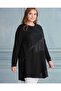 Women's Mesh Leather Detailed Black Tunic - 6