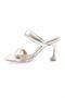 Women's Double Throw Heeled Slippers Gold Scuba 914833210 - 3