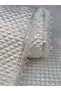 White 30 Cmx10 Mt Silver Water Stone Detail Luxury Satin Quilted Shelf Cover / Drawer Cover / Cabinet Cover