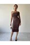 One Sleeve Half Off Shoulder Tulle Dress - 6