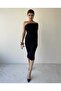 One Sleeve Half Off Shoulder Tulle Dress - 5