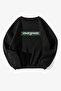 Unisex Cotton Oversize Evergreen Printed Black Sweatshirt