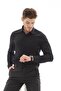 Vessmen Black Dobby Slimfit Long Sleeve Men's Shirt with Gift Box