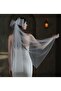 Bow Pearl Detailed Vualet Wedding Dress Veil 1 M White
