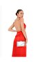 Silver Lame Color Spreading Satin Crystal Stone Evening Bag Evening Bag Engagement Wedding Bag - 2