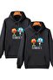 Unisex Gumball Printed Hooded 2-Piece Sweatshirt Lover and Friend Combination