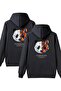 Unisex Backpack Panda Printed Hooded Sweatshirt Lover and Friend Combination - 2