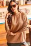 Women's Biscuit Turtleneck Soft Textured Loose Knitwear Sweater KZK-19000531 - 4