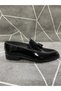 Black Patent Leather Tasseled Inner and Outer Genuine Leather Classic Shoes - 2