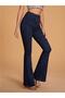 Hope High Waist Flare Leg 5 Pockets Washed Dark Blue Lycra Zippered Slim Stretchy Jeans - 5